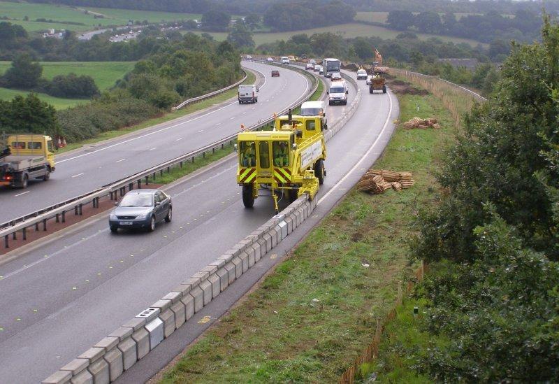 Movable Concrete Barrier An example of movable concrete barrier.